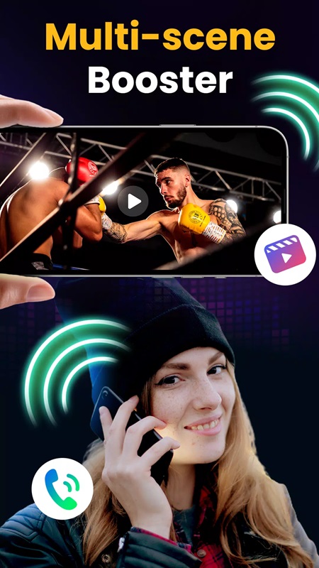 Extra Volume Booster & Speaker MOD APK supports adjusting the volume for both headphones and external speakers