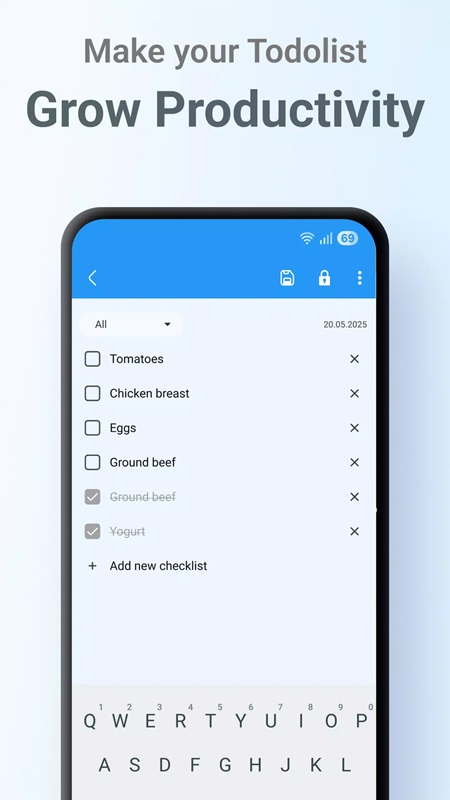 Create and customize your to-do list in FlyNote MOD APK