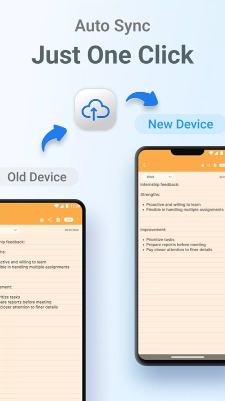 Automatically synchronize and back up notes quickly in FlyNote MOD APK