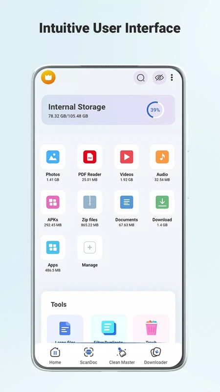 Organize and manage storage folders in ZX File manager MOD APK
