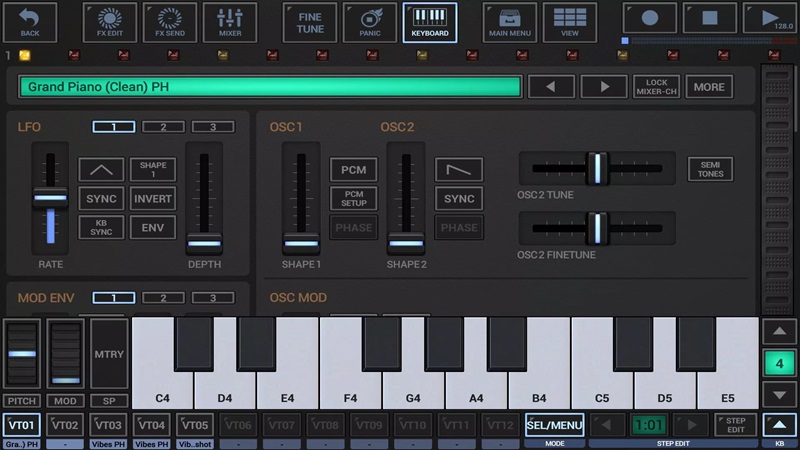 Get a professional piano toolkit in G-Stomper Studio MOD APK