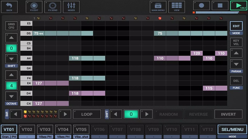 Arrange the beats of your tracks with a note grid for easy tracking in G-Stomper Studio MOD APK