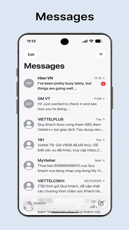 Easily access previous conversations in Messages MOD APK