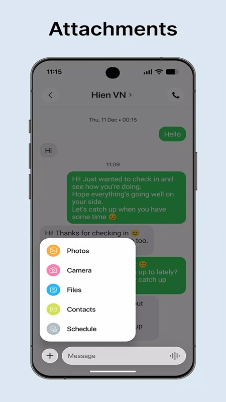 Share multimedia files such as photos, videos, and audio recordings in Messages MOD APK