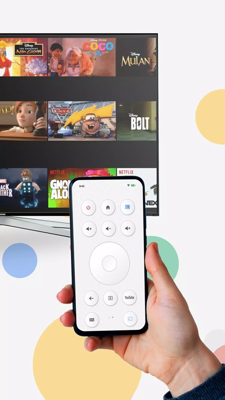 Full control buttons allow you to control the device in Chromecast & Android TV Remote MOD APK