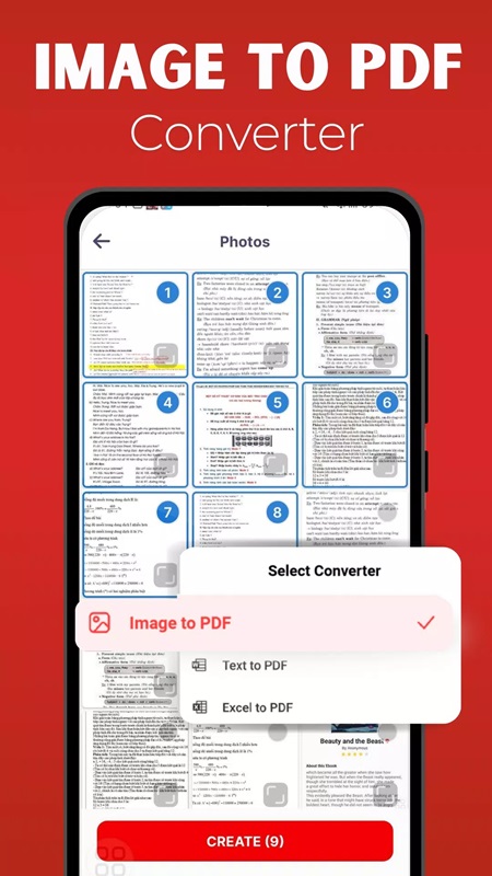 Perform image to PDF document conversion in PDF Reader - PDF Converter MOD APK