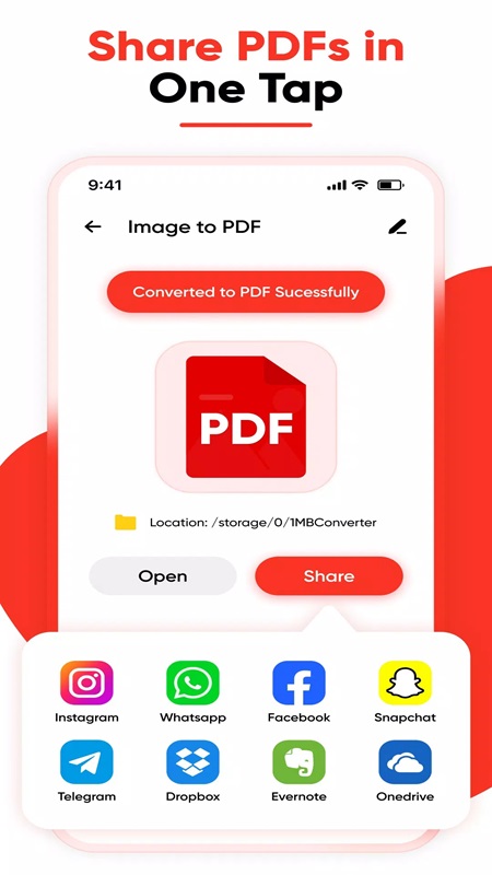 Store and share the necessary documents in Image to PDF Converter MOD APK
