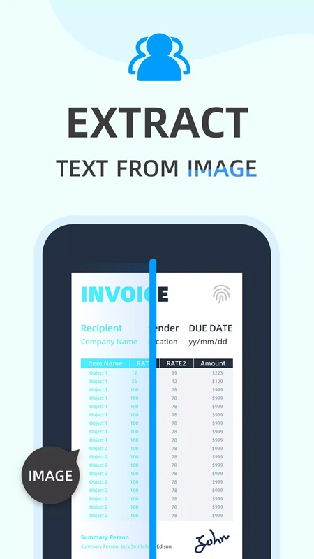 Scan documents and accurately recognize text in AIScanner MOD APK