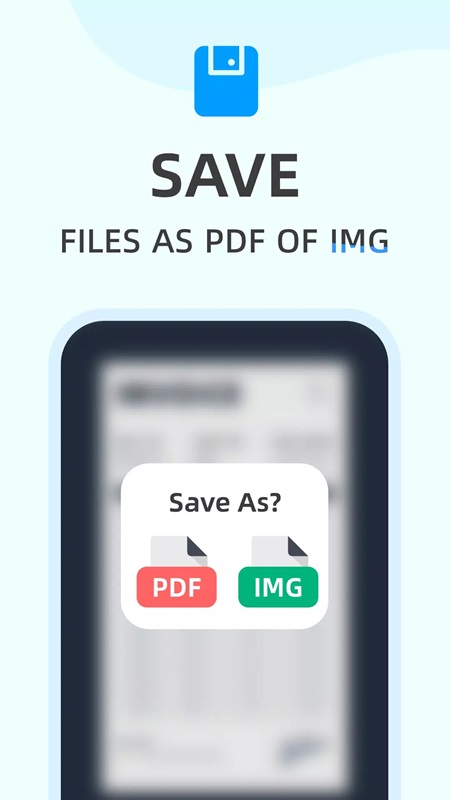 Save your favorite content as PDF and JPG files in AIScanner MOD APK.