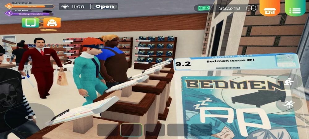 Welcoming various customers at Comic Book Store Simulator MOD APK