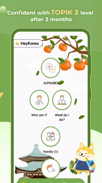 Improve TOPIK level after 3 months of studying with lots of new Korean knowledge in HeyKorea MOD APK