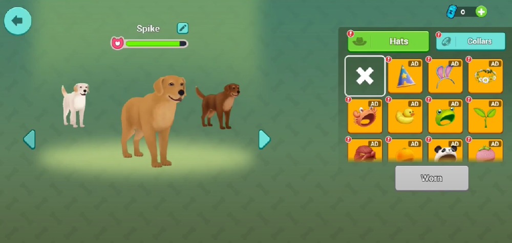 Add accessories to your dog in Dog Simulator MOD APK