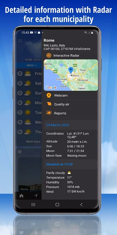 Update weather information in some neighboring cities in iLMeteo MOD APK