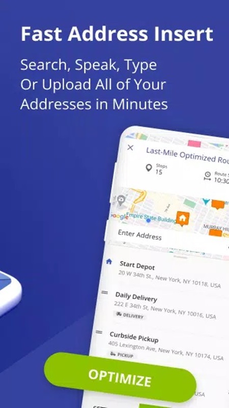 Search, speak, type or upload all addresses in Route4Me MOD APK