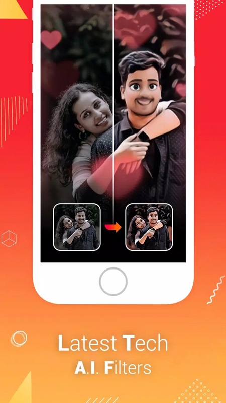 A variety of unique AI filters that users can use in videos in Lyrical.ly MOD APK