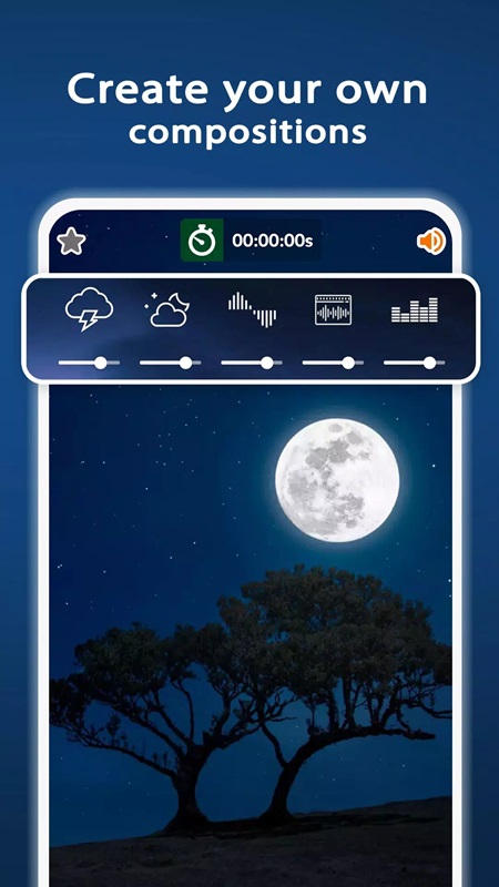 Choose from natural sounds combined with original relaxing sounds in Nature Sounds MOD APK