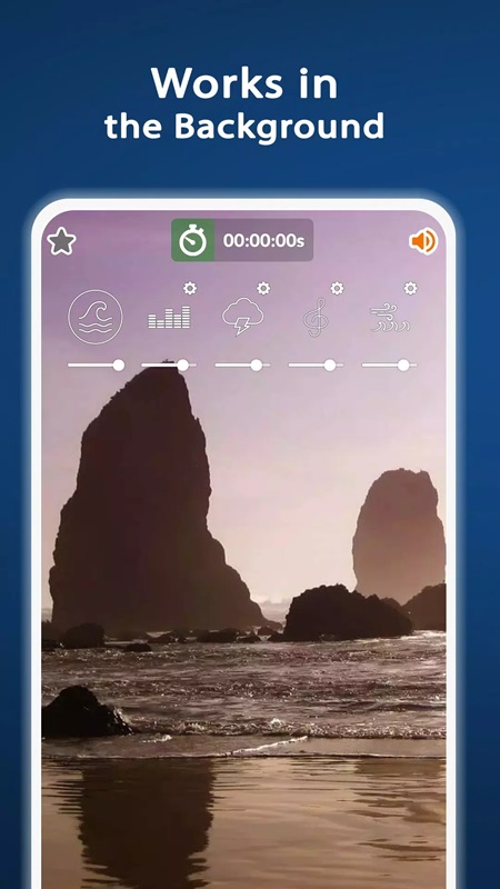 Enjoy the sounds in the background or when the device is off in Nature Sounds MOD APK