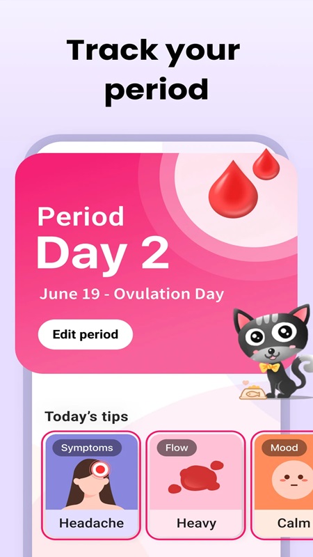 Track your menstrual cycle accurately with Period Calendar Period Tracker MOD APK
