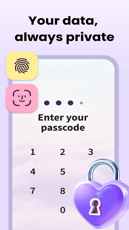 Set up advanced data security with a password in Period Calendar Period Tracker MOD APK