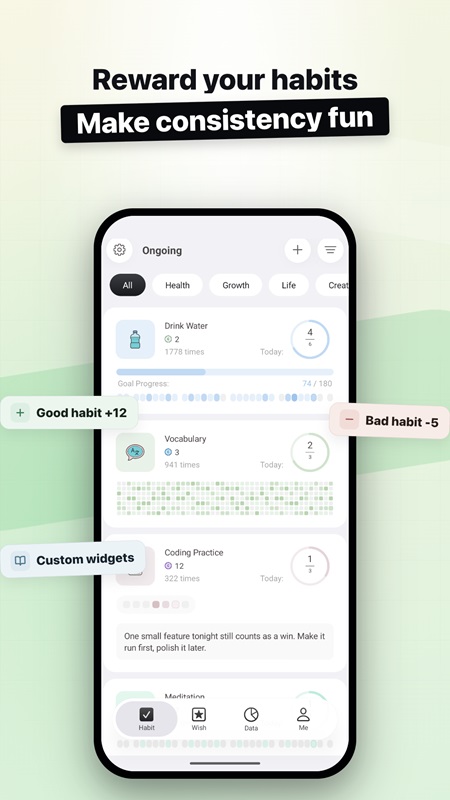 Add and track daily habits in Fun Habit MOD APK
