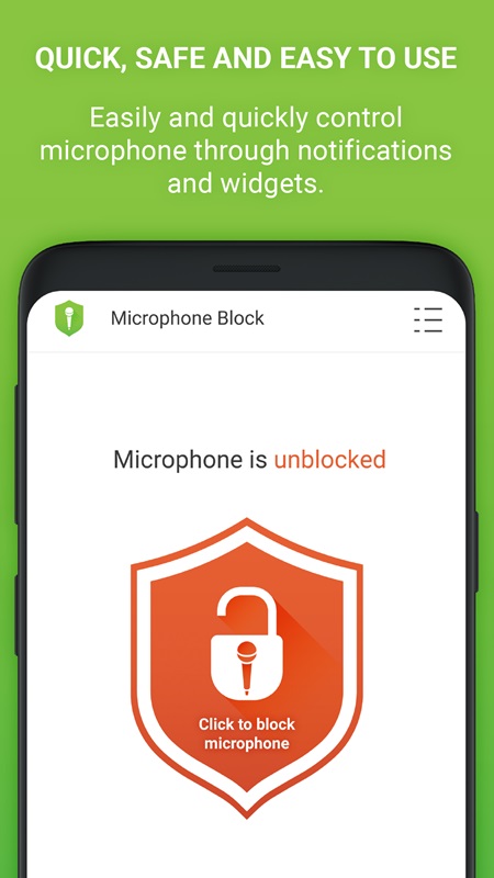 Quickly disable microphone blocking in Microphone Blocker MOD APK
