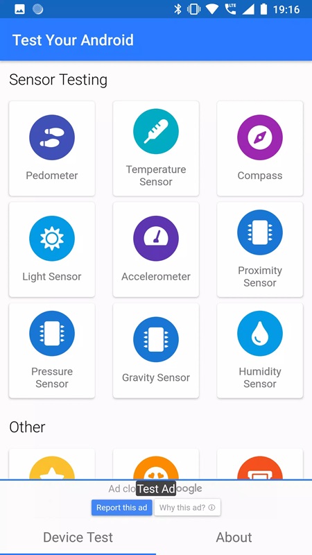 Perform sensor information check in Test Your Android MOD APK