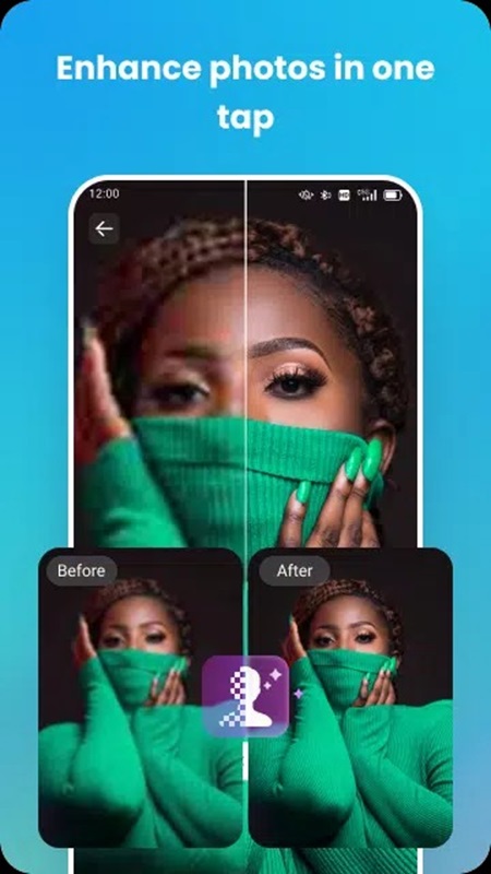 Improve image quality with AI in Recover Everything MOD APK
