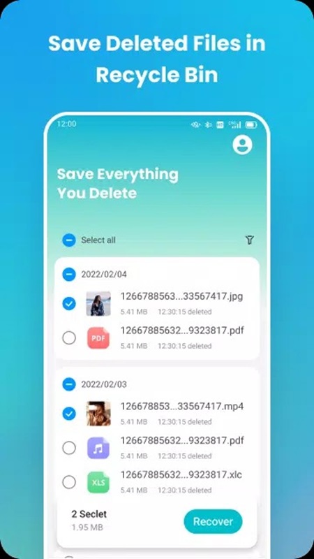Save deleted files to the Recover Everything MOD APK