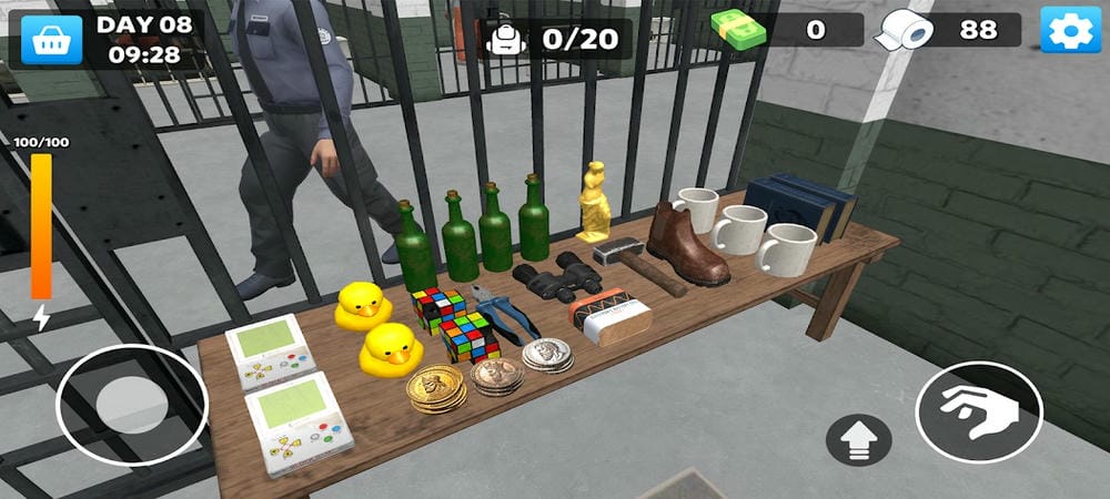 Exchange valuable items you have dug up with guards in Prison Escape Journey MOD APK