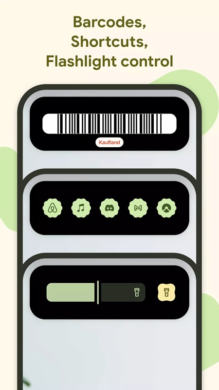 Create your own shortcuts, sliders, and barcodes in Material Capsule MOD APK