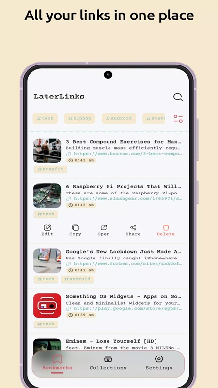 Easily add links to important content in LaterLinks MOD APK