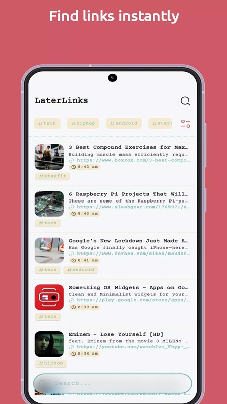 Using the search and filtering tools in LaterLinks MOD APK helps optimize search time