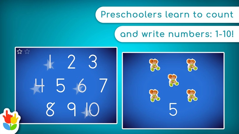 Practice counting numbers from 1 to 10 accurately in LetterSchool MOD APK