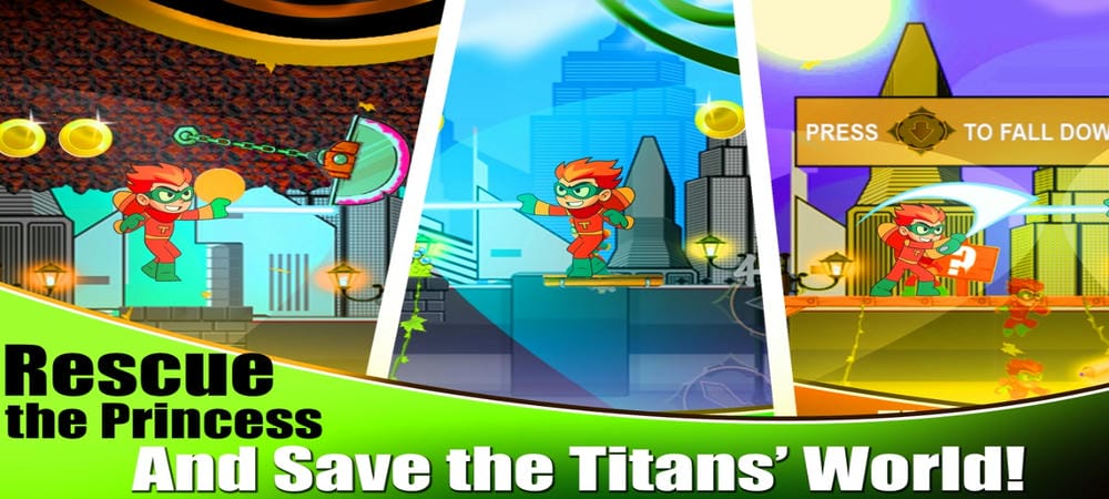 Do not touch the traps so that the hero does not lose his life in Turbo Titans Adventure MOD APK