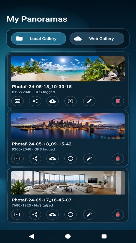 Manage all your photos and rename them as you wish in PhotoF Panorama MOD APK