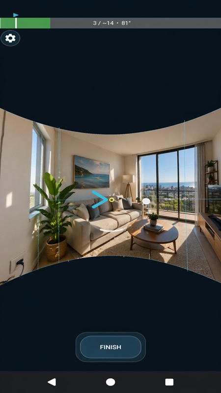 Thiết lập chế độ chụp tự động, tối ưu thao tác chụp theo cách thủ công trong Photaf Panorama MOD APK