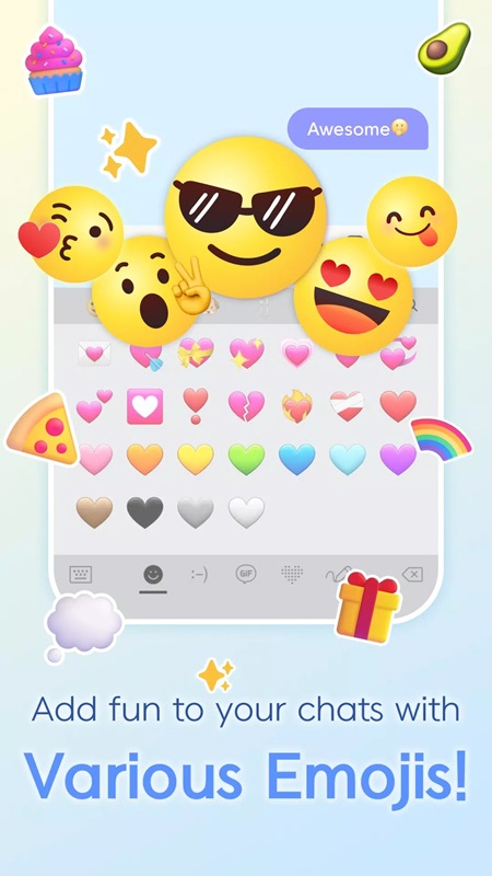 Add and customize emojis in Design Keyboard MOD APK