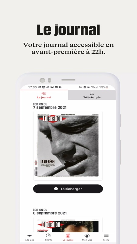 Follow the latest magazines in Libération MOD APK