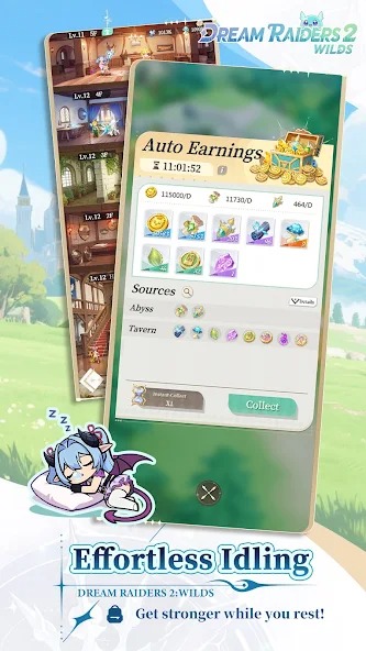 Many missions to complete and equipment to collect in Dream Raiders 2 Wilds MOD APK