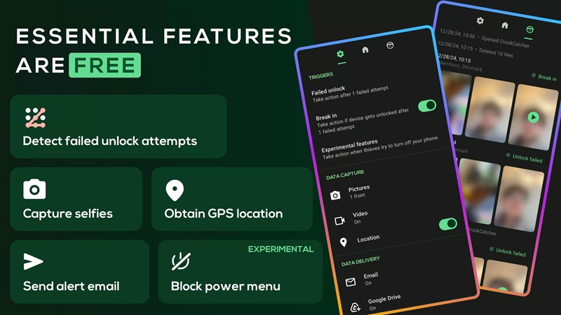 Set up some more protection features in CrookCatcher MOD APK