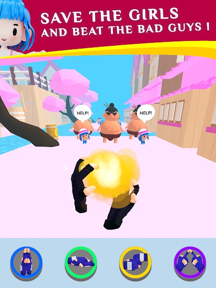 Use attack moves on enemies in Ninja Hands MOD APK