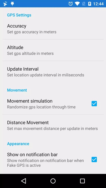 Customize GPS settings and movements in Fake GPS MOD APK