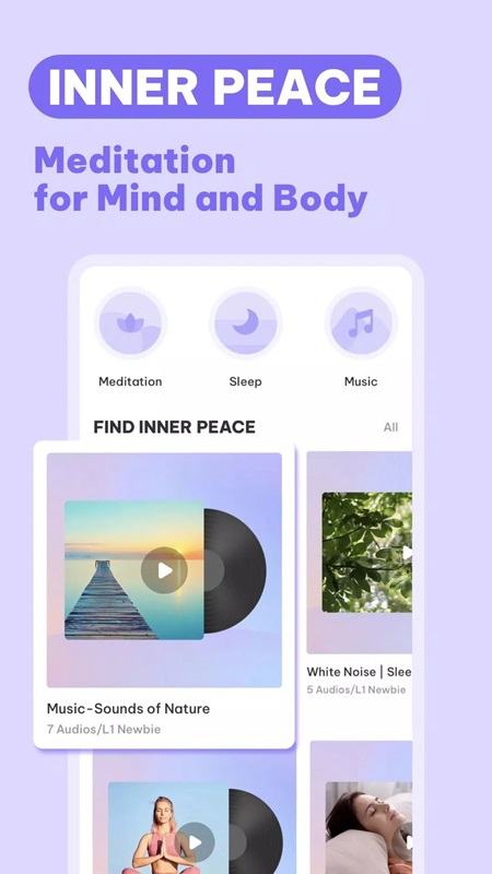 Discover many meditation exercises for mind and body in Daily Yoga MOD APK
