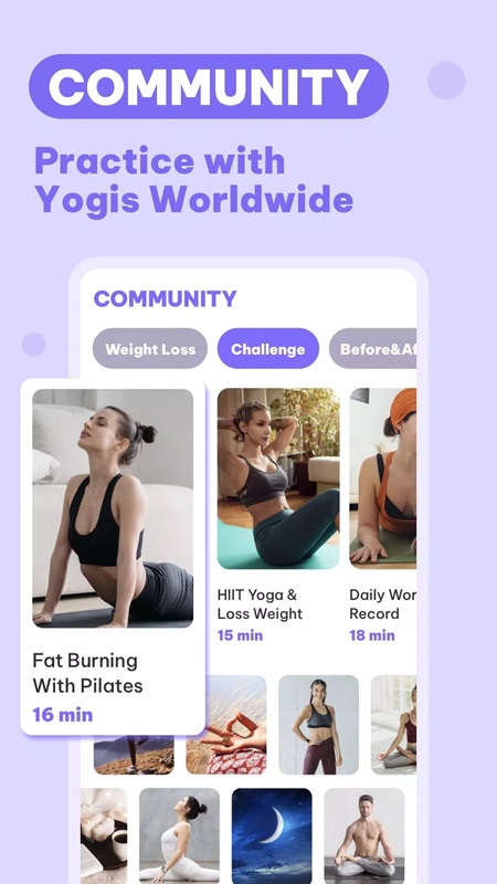 Freely upload practice videos and images to the community in Daily Yoga MOD APK