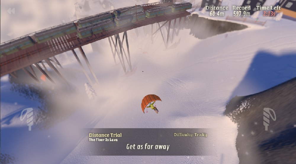 Paragliding as you speed up high and want to land safely in Grand Mountain Adventure 2 MOD APK
