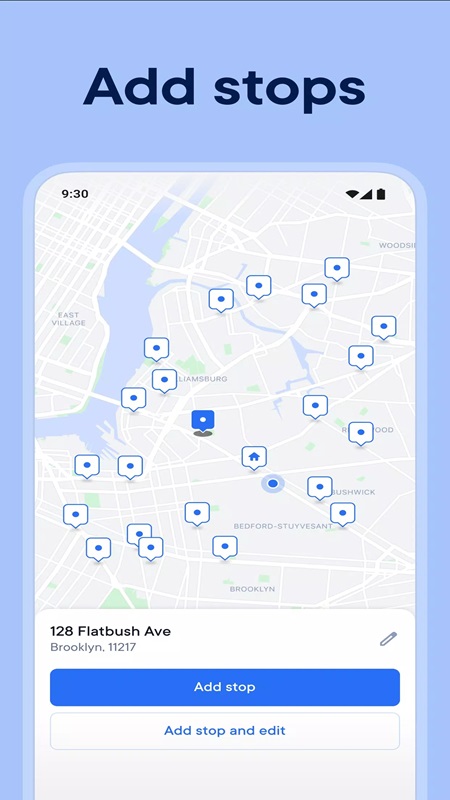 Automatically add delivery stops on the map in Circuit Route Planner MOD APK