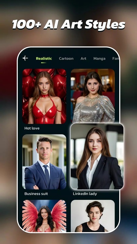 Discover more unique art styles in AI Morph MOD APK