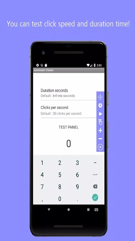 Reset the touchpoint operation time in Auto Clicker - Super Fast MOD APK