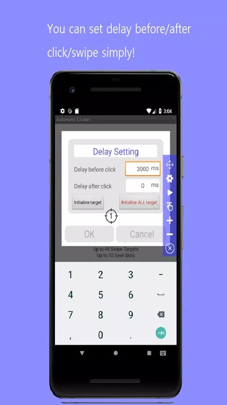 Customize the delay before and after performing actions in Auto Clicker - Super Fast MOD APK