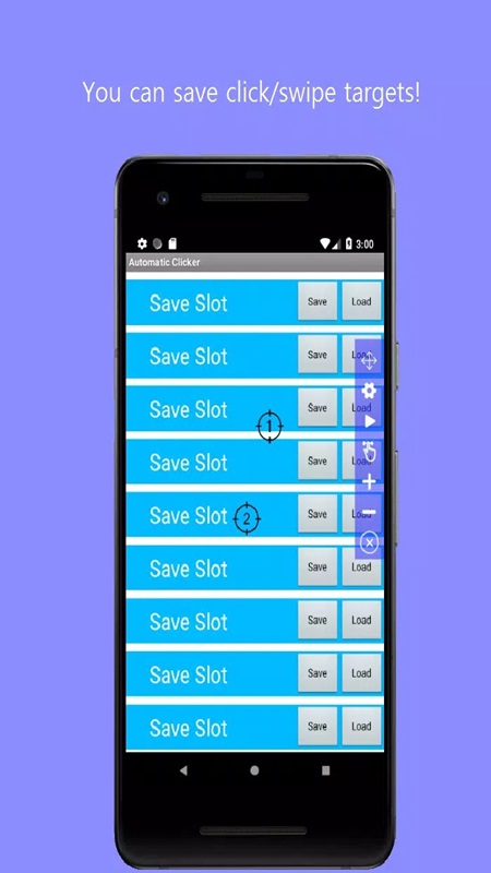 Save the previously created settings and use them in Auto Clicker - Super Fast MOD APK